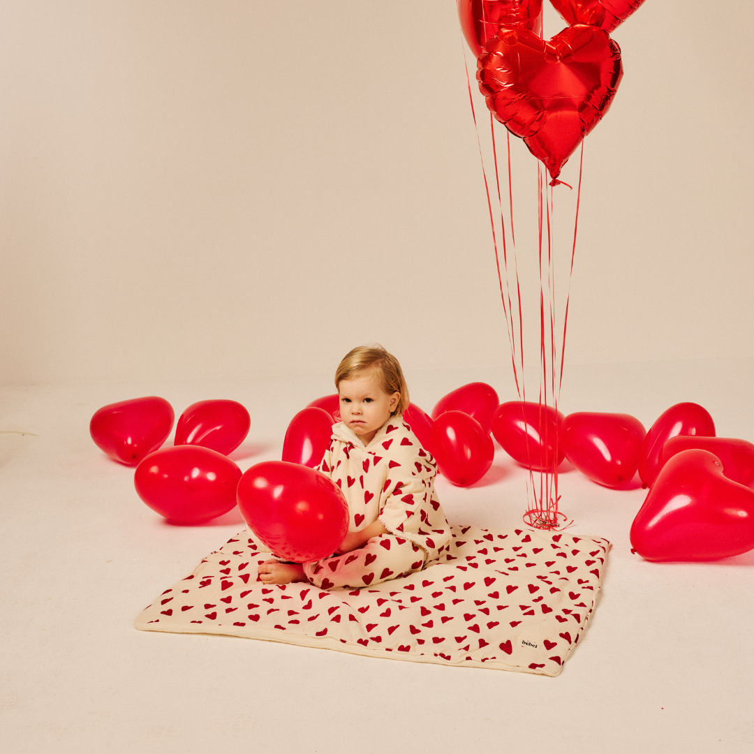 Couverture double gaze - Coeur